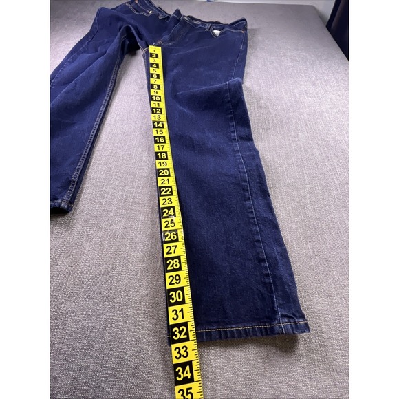 Levi's 505 Jeans Men's 40x32 Blue Dark Straight Cowboy Biker Preppy Stretch - Picture 10 of 15